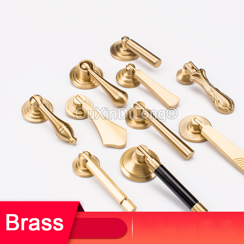 Furniture Hardware Drop Pulls - 1PCS สไตล์จีนทองเหลืองด้ามจับรูปหยดน้ำดึงจี้ด้ามจับตู้และเฟอร์นิเจอร์ลิ้นชักฮาร์ดแวร์ GF1129