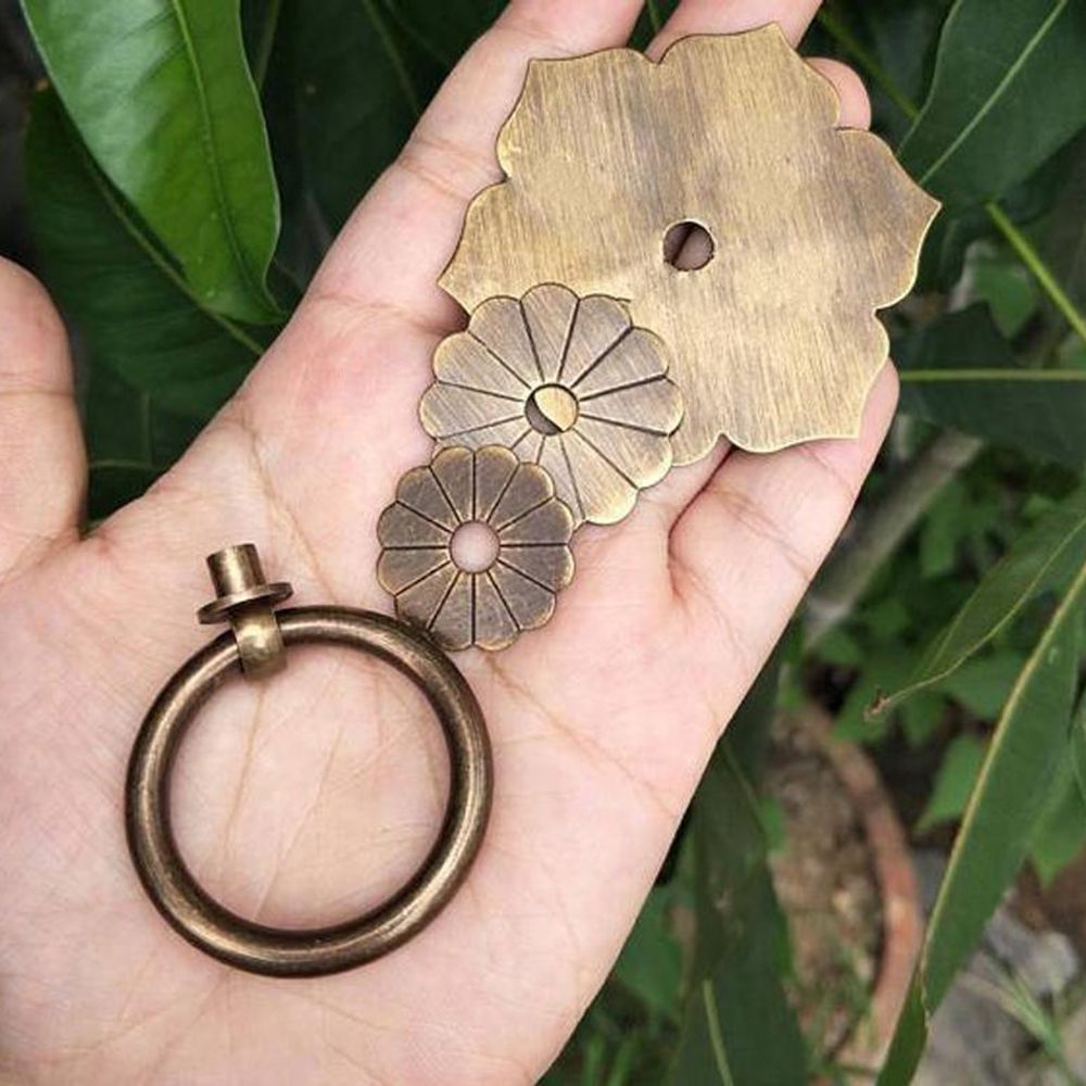 1ชิ้นตะขอแขวนผนังทองเหลืองโบรา - Furniture Hardware Drop Pulls บทวิจารณ์และราคา